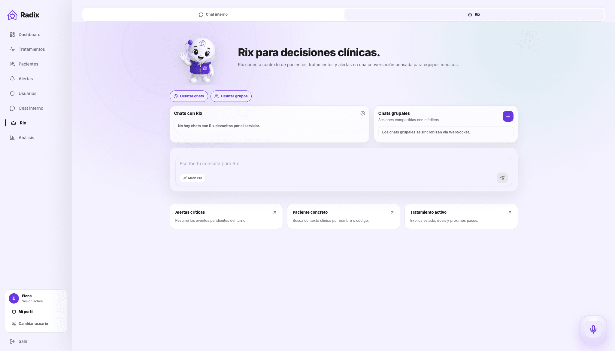 Captura real de Rix en raddix.pro